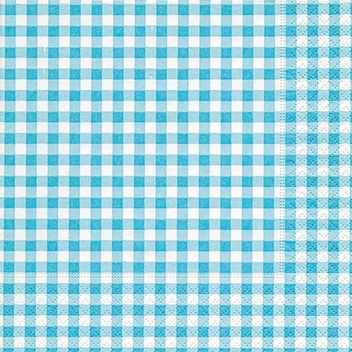 serviettes 33x33 cm - New Vichy turquoise x20