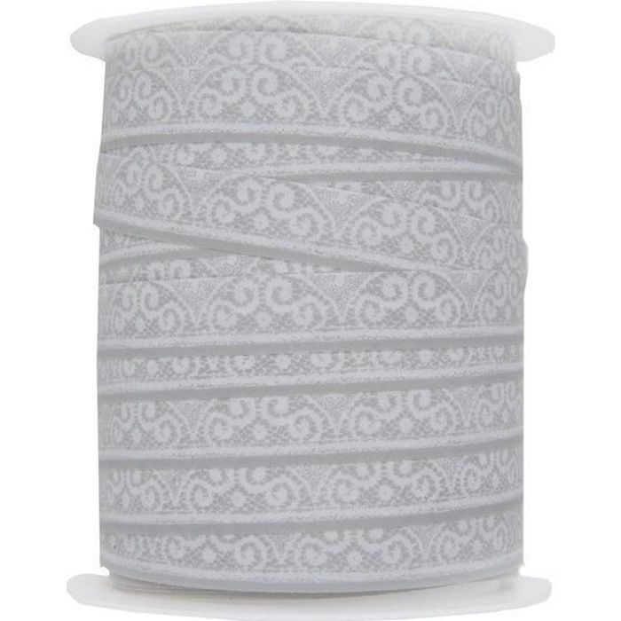 Ruban dentelle gris 10mm x 25m (x1) REF/5145