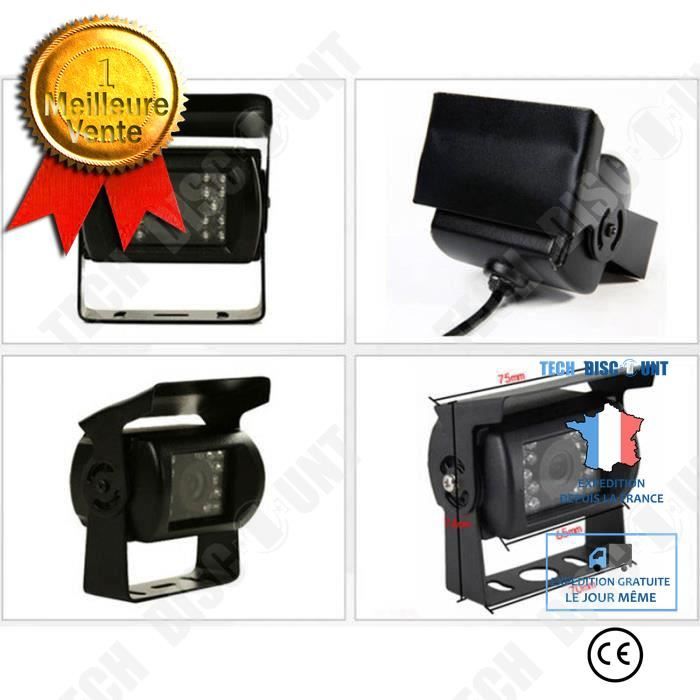 TD® Caméra de Recul stationnement Fiche prise male femelle rouge jaune voiture camion Noir - Radar noir recul prise voiture
