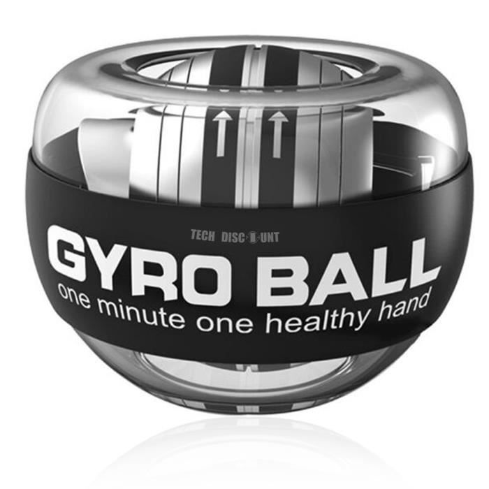TD® Accessoires Fitness - Musculation,LED exercice gyroscope mâchoire puissance poignet balle gyroscope force main muscle - Type Bla