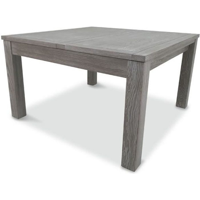 Table de repas carrée à allonge Bois massif - GABRIEL - L 130/185 x l 130 x H 75