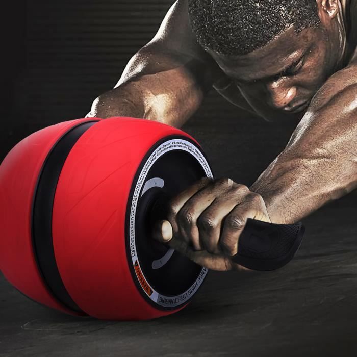 Ab-Carver Gym Abdominale Roue appareil exercice avec coussin de genou - Rouge + noir
