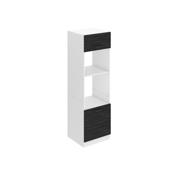 Meuble de Rangement - BELINI - Armoire de Cuisine - 2 Portes - 57 6x60x204 cm - Ébène Royal