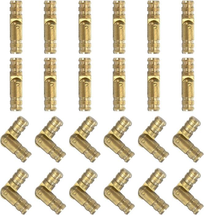 Lot De 10 Charnières Longues  Longueur 6,5 Cm, Laiton, Ouverture Max 90 Degres 8719762741176