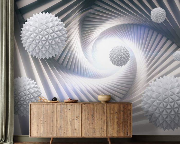 Papier Peint 3D Panoramique Tunnel en spirale 350x256 cm style 3D ...