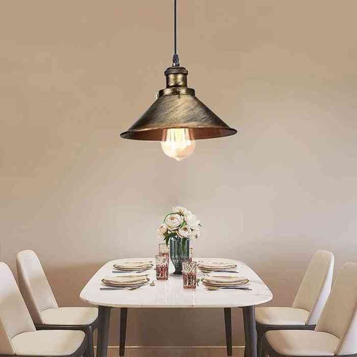 WOTTES 1 x Rétro Suspension Luminaire Industriel Design Edison Luminaire Plafonnier E27 Lustre Suspension en Métal Ø22cm Bronze