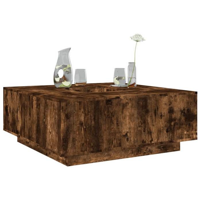 vidaXL Table basse chêne fumé 100x100x40 cm bois dingénierie 3284053