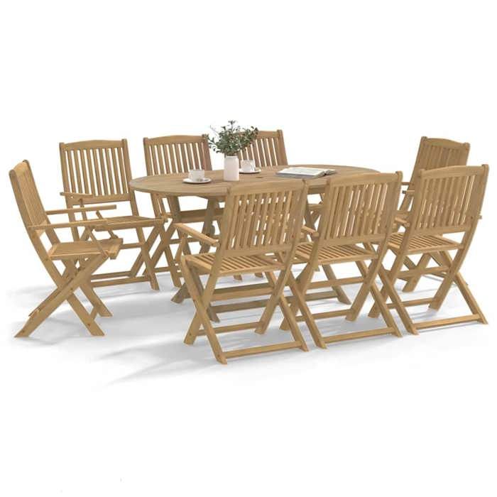 Vidaxl Chaises pliantes de jardin Poly rotin et bois d'acacia lot de 6 - vue 4