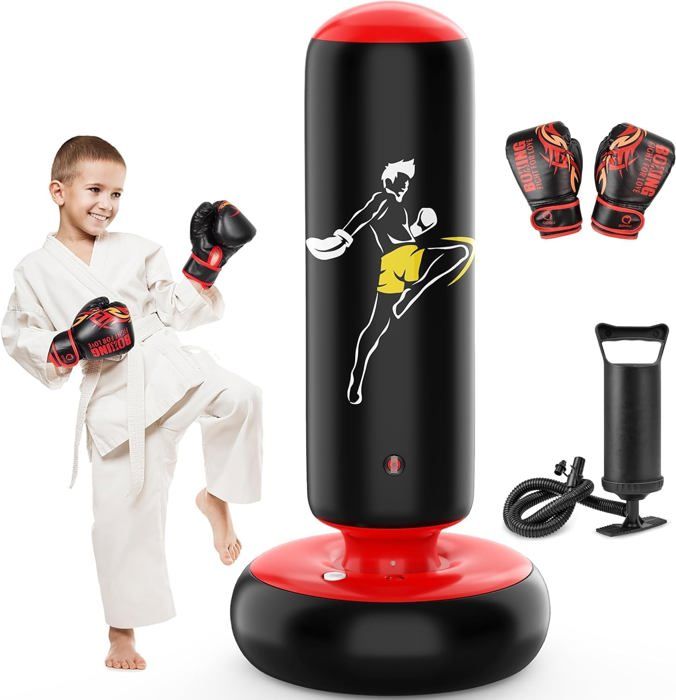 Sac De Boxe Gonflable Enfant 160 Cm – Avec Gants, Base à Eau/sable, Pour 6-12 Ans - 11