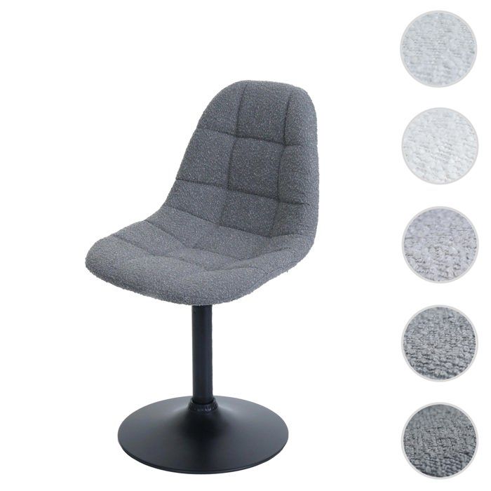 Chaise de salle à manger HWC-A60 Bouclé (450g/m²) gris foncé