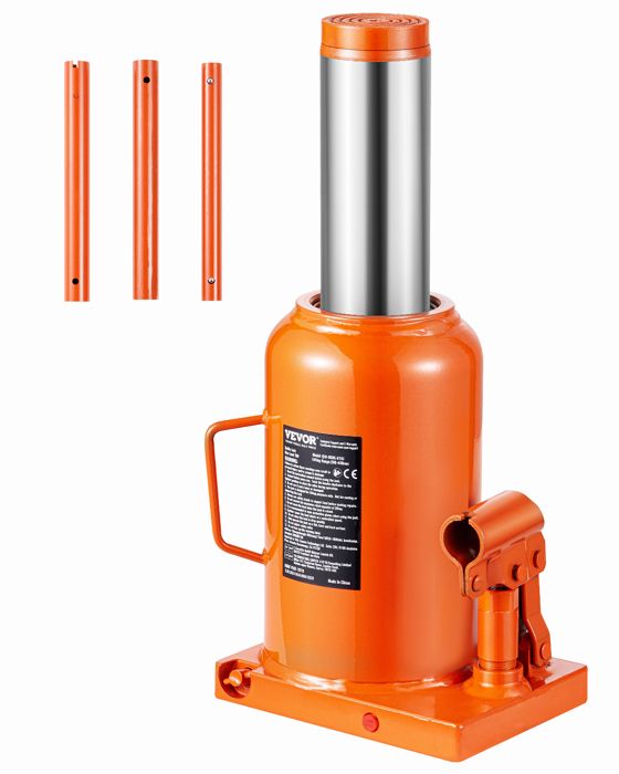 Cric Hydraulique Bouteille 10T – Hauteur Mini 185 Mm, Course 120 Mm, Poignée 3 Sections - 9