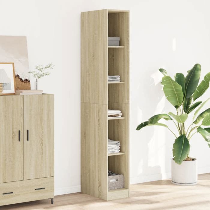 vidaXL Garde-robe chêne sonoma 30x50x200 cm bois dingénierie armoire de rangement organisateur de garde-robe armoire 3307704