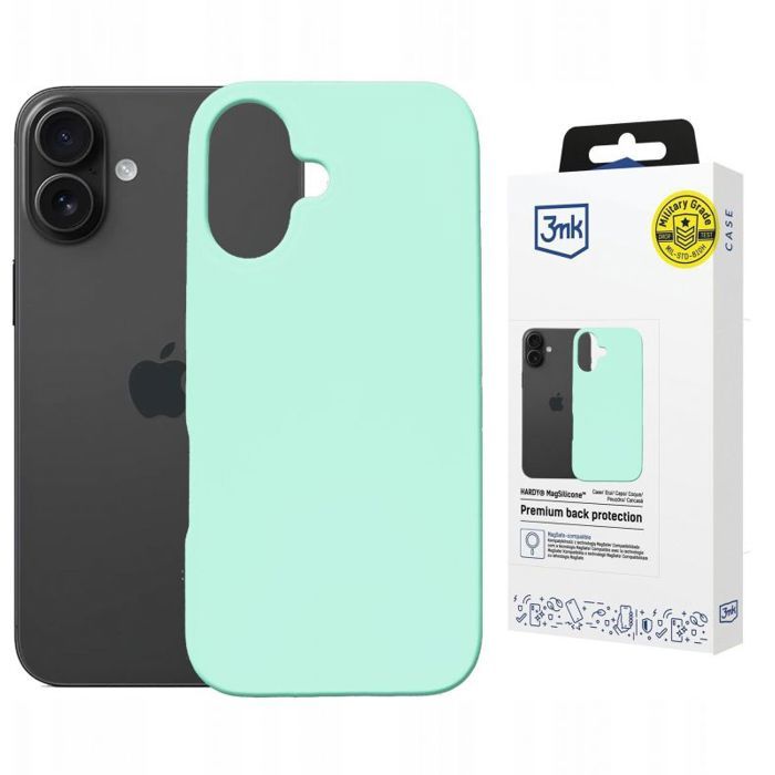 3mk Coque Hardy MagSilicone pour Apple iPhone 16 bleu océan