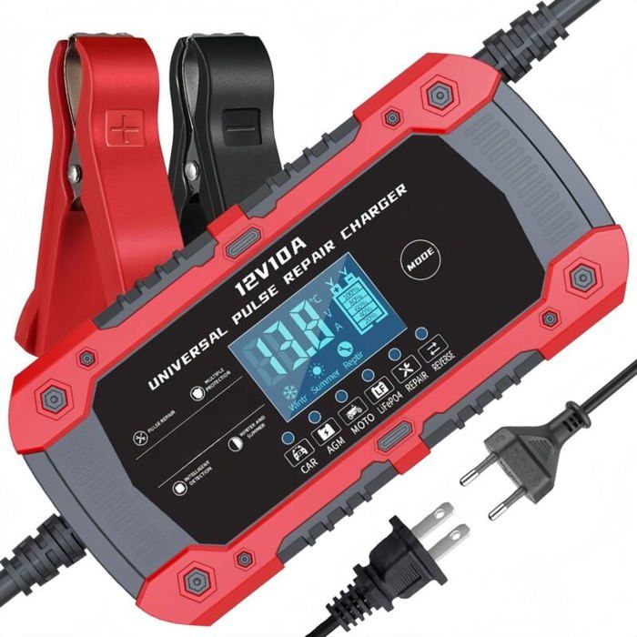 Chargeur Batterie Voitures 4 A 12V, Chargeur Batterie Moto Avec écran