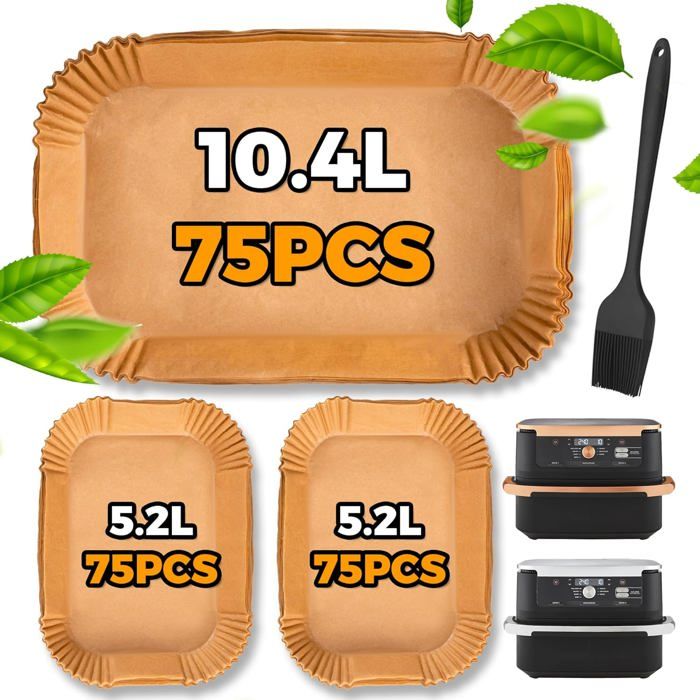 225 Pcs Papier Cuisson Air Fryer Ninja 104l AF500EU/ Cosori 10L Papier Cuisson Plat pour Air Fryer Ninja Foodi Flex 10.4 L