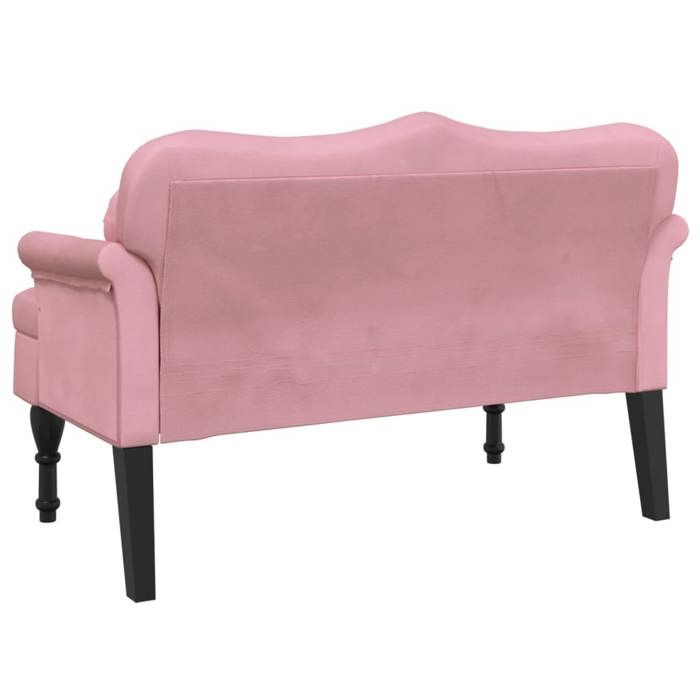 Black Friday Banc salon - JILL - Banquette/Coffre - avec coussins rose 1205x65x75 cm - velours BB331