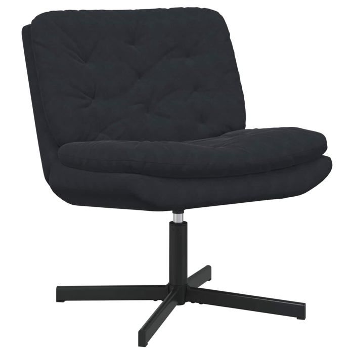 Fauteuil relaxant pivotant - vidaXL - Velours - 63 x 75 x 76 cm - Noir - Pivot 360° - Ergonomique - Cadre métal