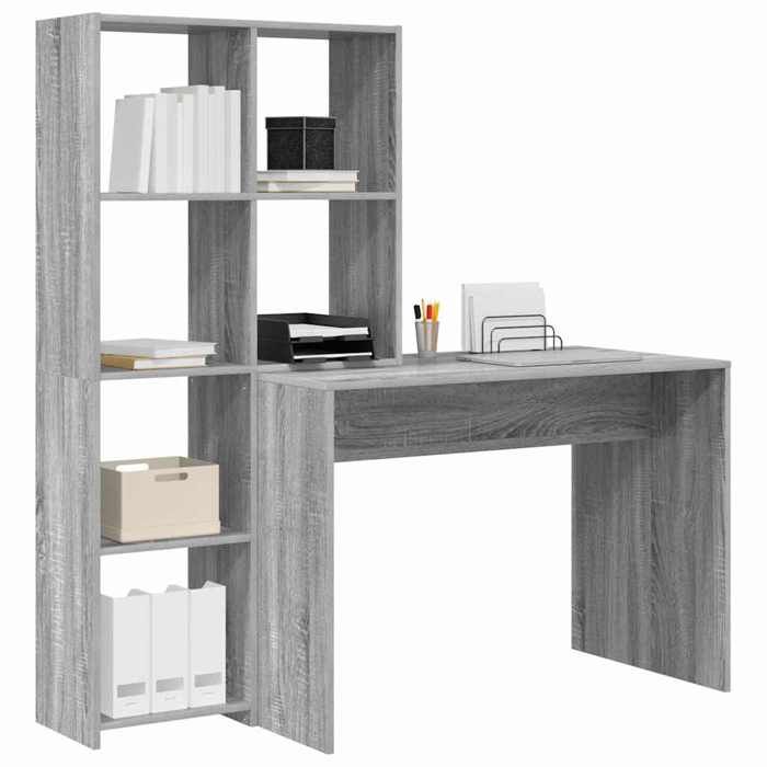 Bureau Gris CLOUD Table à écrire Pour 1 personne Gris Sonoma 138 5x55x143 cm bois dingénierie BBB273
