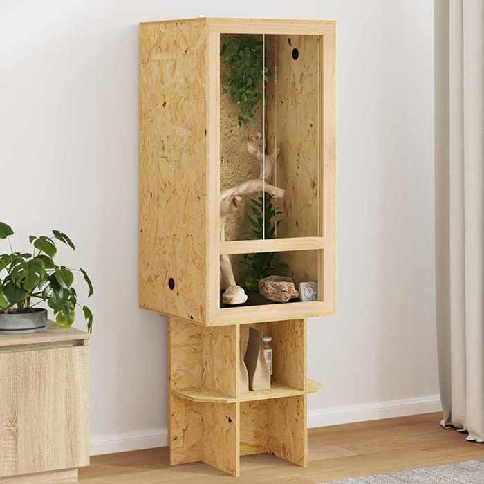 Marron Terrarium Durable - Résistant aux rayures - Marron 50 x 50 x 130 cm OSB A2738