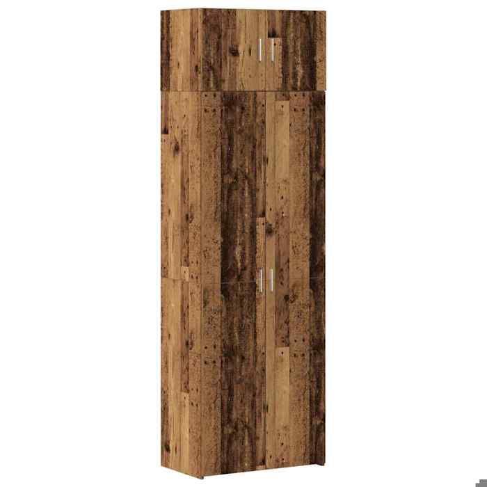 Sarazyj®Buffet de Cuisine KENNETH - Armoire Bas/Colonne/ Armoire de rangement 3 pcs - Bois ancien - 499531