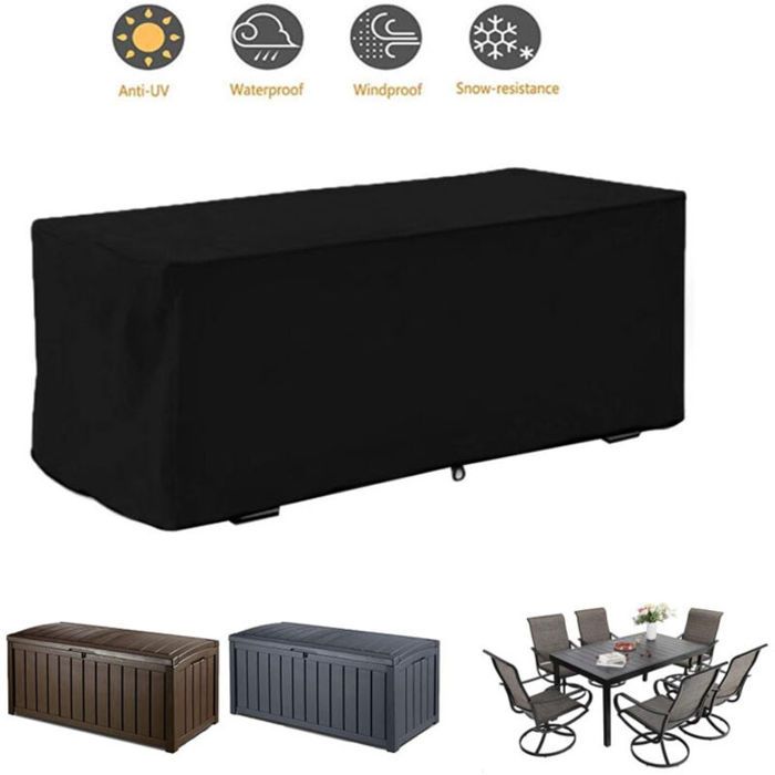 Housse Coffre de Rangement Exterieur Tissu Oxford 210D Bâche Coffre Rangement Jardin Exterieur Housse Imperméable Résistant Aux