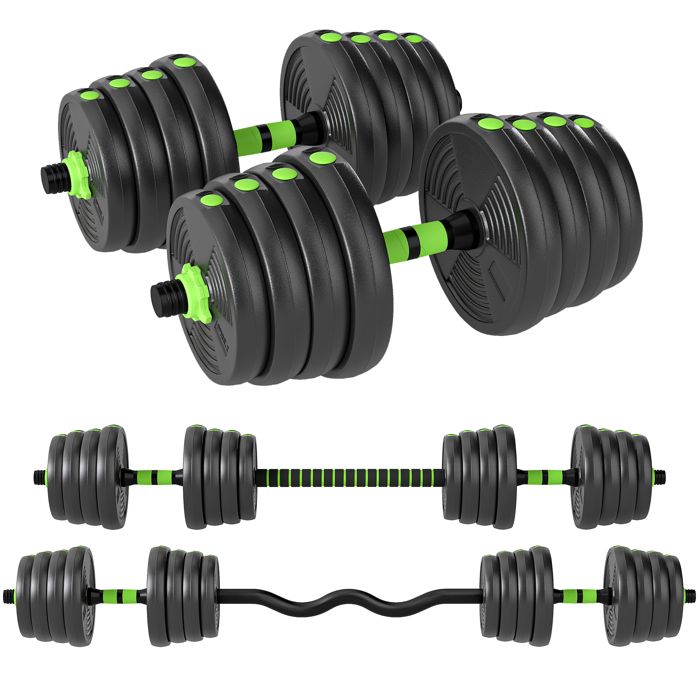 Kit haltères musculation - SPORTNOW - 30 kg - 3 en 1 - poids réglable ...