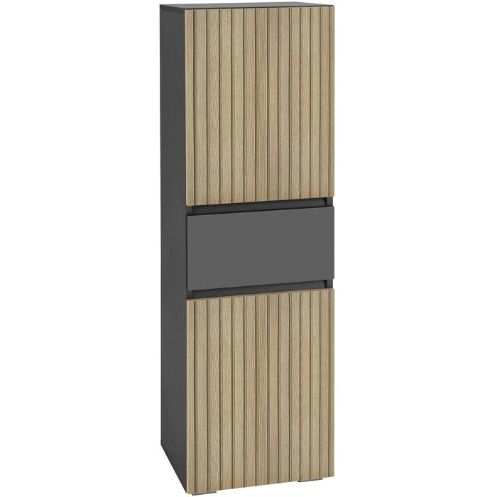 Wisla -armoire De Salle De Bain Avec 2 Portes Aspect Bois Anthracite Wisla -armoire De Salle De Bain Avec 2 Portes Aspect Bois Anthracite