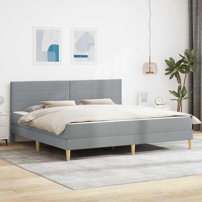 vidaXL Cadre de lit Gris clair 200 x 200 cm Polyester 3414974