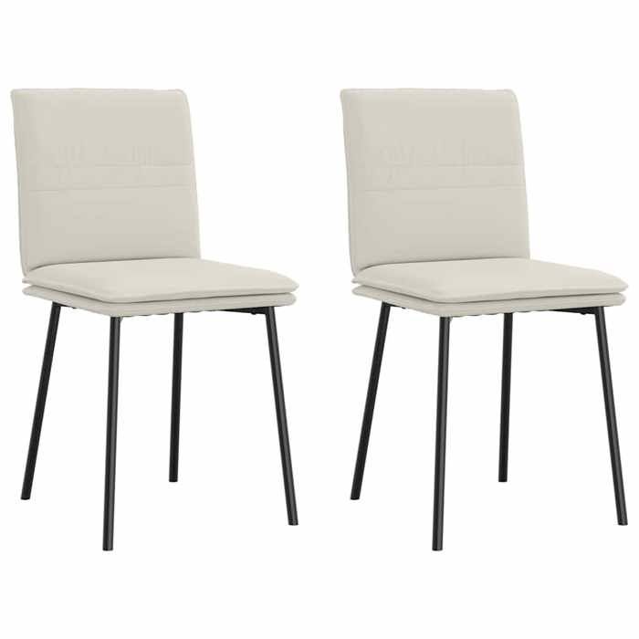 2 PCS Chaises de cuisine Crème - Magnifique Chaises à manger Classique Pour salon Crème Velours 9419