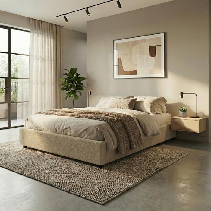 Sommier coffre - SAMPUR - Vegas - 140 x 190 cm - Tissu bouclette sable - Grand coffre 900 L Sommier coffre - SAMPUR - Vegas - 140 x 190 cm - Tissu bouclette sable - Grand coffre 900 L