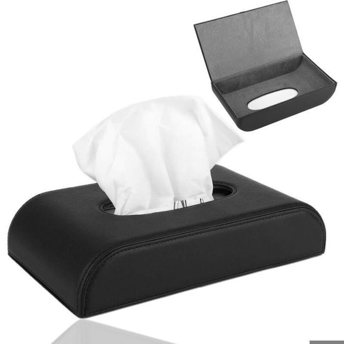 Tissting Boîte à mouchoirs de Voiture Élégante boîte Universelle en Cuir PU antidérapante pour Rangement Pratique Femeo