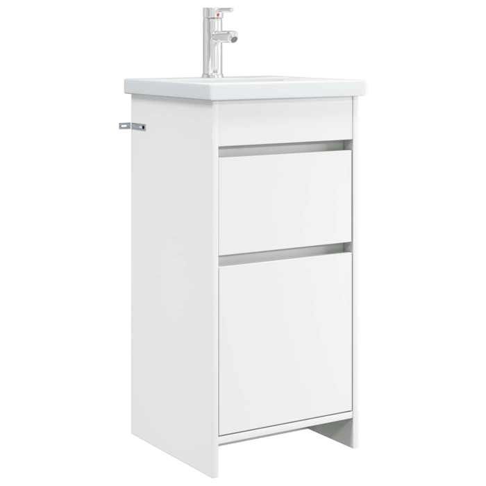 Meuble vasque - Meuble de salle de bain avec évier - vidaXL - bois dingénierie - blanc - 42 x 40 x 84 5 cm - 2 tiroirs 6939819