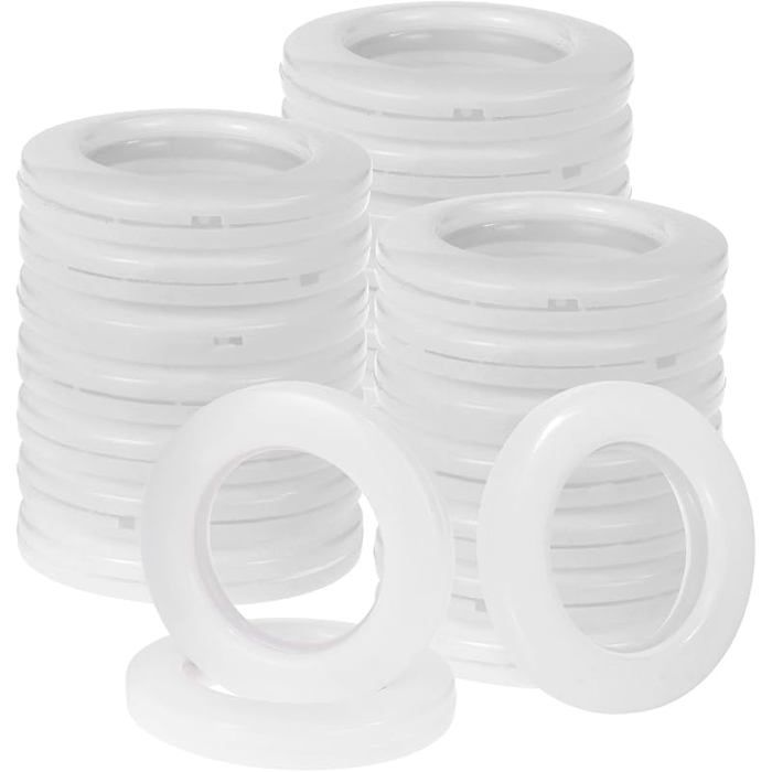 Lot de 32 anneaux de rideau 40mm en ABS bnc anneaux à oeillets pour rideau illets pour rideau anneaux Bnc blanc ANNEAU A RIDEAUX