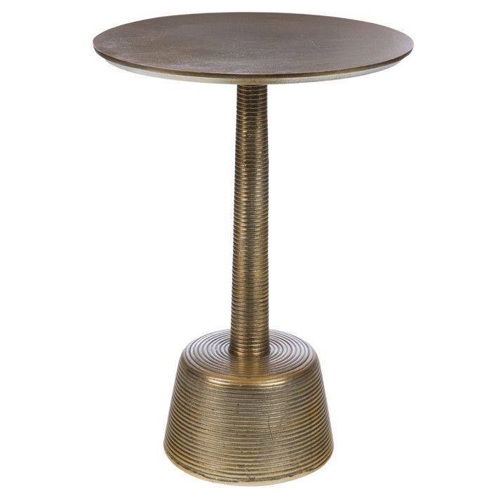 Bout de canapé rond en aluminium doré H57 cm - Amadeus