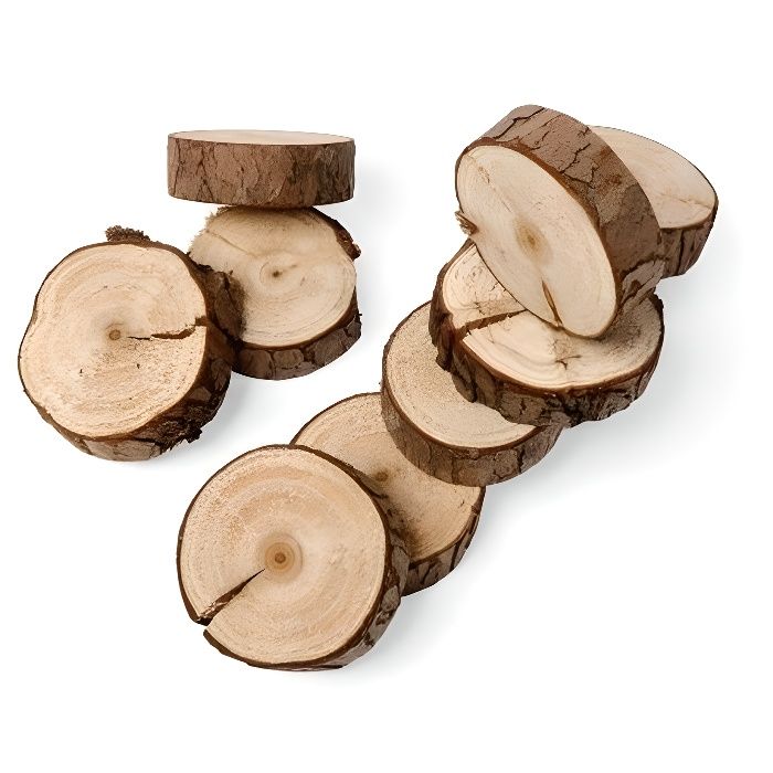 10 rondins de bois naturel 5cm