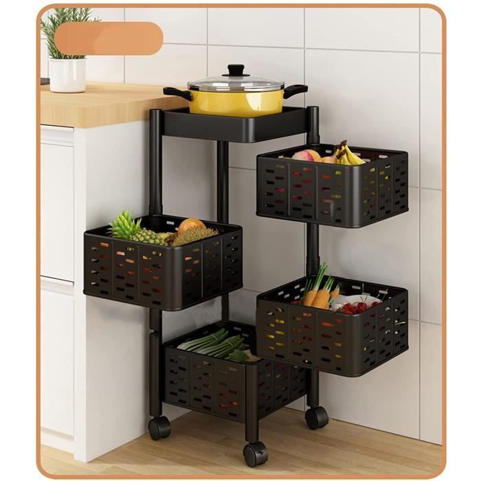 Cuisine étagère à légumes rotative étage Plancher ménage Panier à