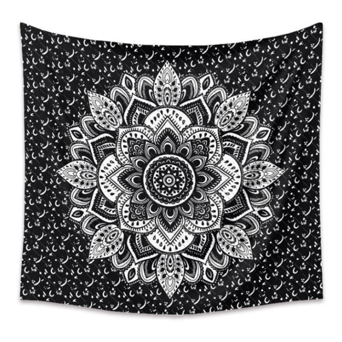 Tapisserie Murale Bohème Mandala - Taille L (210 X 150 Cm), Polyester, Motif Ethnique, Déco Chambre Ou Extérieur