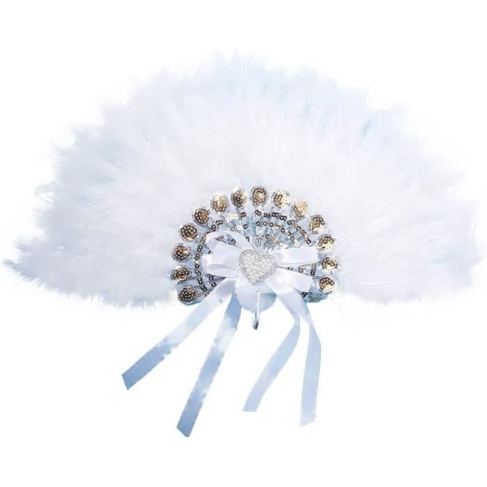Éventail Portatif à Plumes, Style Vintage Des Années 1920