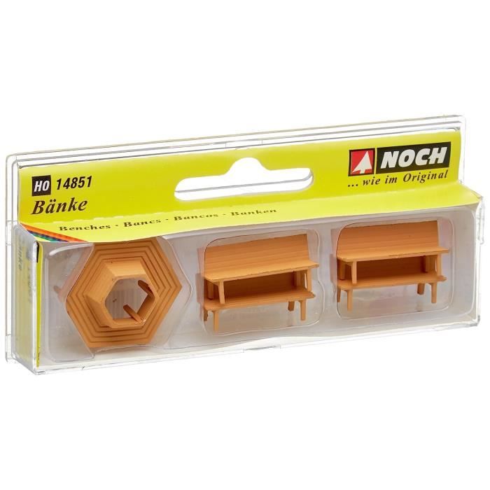 Noch 14848 - Lot De 4 Bancs + Accessoires Pour Modélisme Ferroviaire - Dès 14 Ans