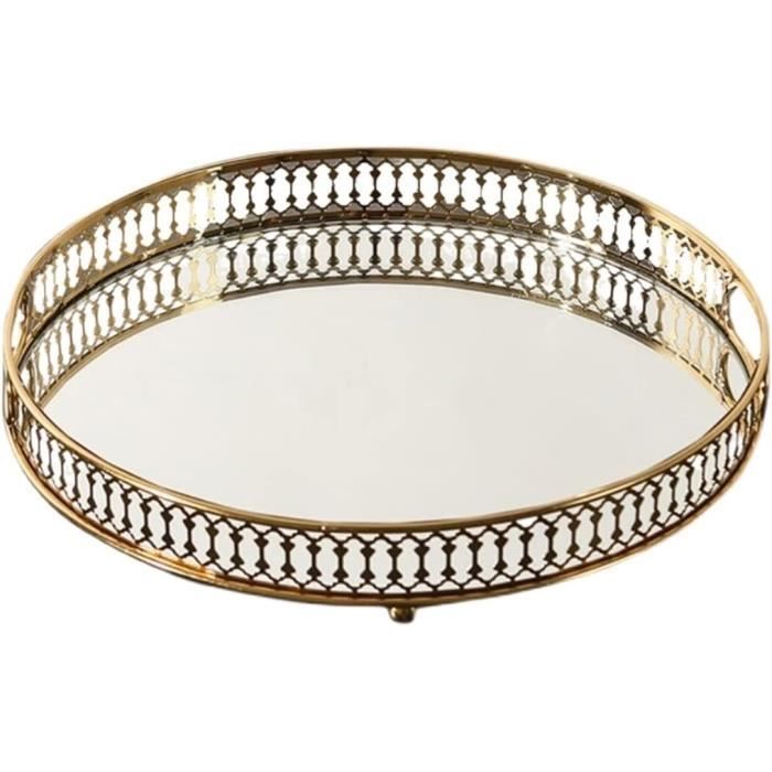 Plateau De Rangement En Acier Inoxydable Style Nordique - 2 Tailles, Or, Argent Et Arc-en-ciel Pour Bijoux, Cosmétiques, Fruits