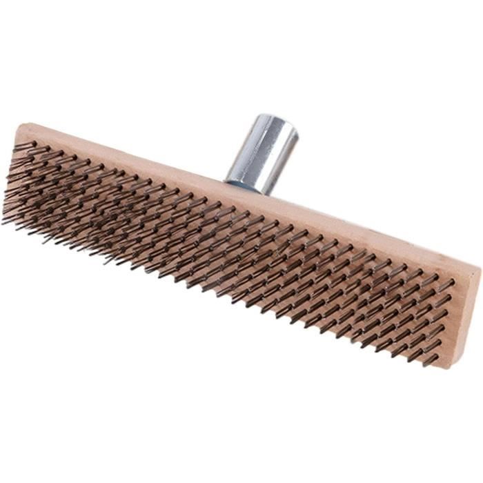 Tête De Balai En Bois 25cm Avec Poils Naturels Rigides - Pour Extérieur Et Jardin - Newman And Cole