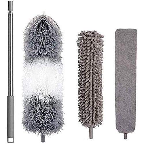 Igadgitz Home Plumeau Poussière Extensible 245 Cm Télescopique Microfibre - Gris