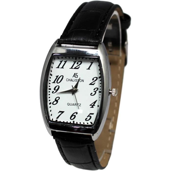 Montre Homme Classique Acier Inoxydable – Grand Cadran, Quartz, Bracelet Argenté