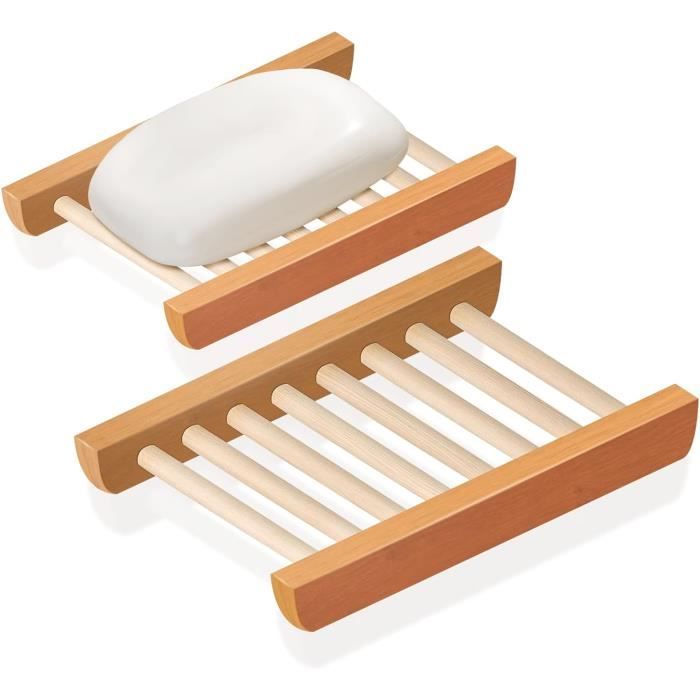 Uhat Porte-Savon En Bambou Naturel Pour Salle De Bain Ou Douche