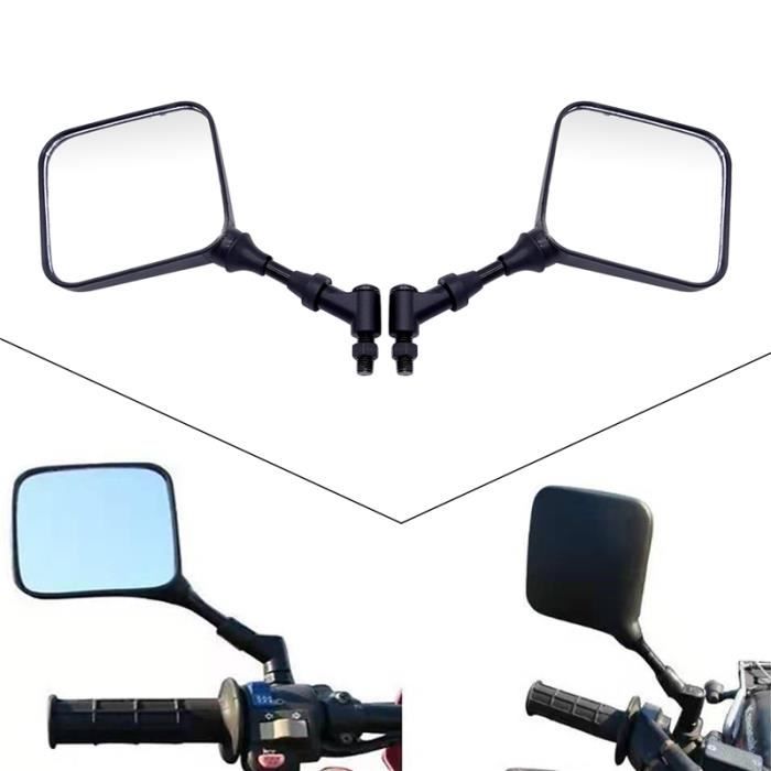 Rétroviseurs Moto Noirs Tige Longue – Alliage De Zinc – Compatibles Harley Sportster 1200 883, Fat Boy, Softail, Street Glide Etc.