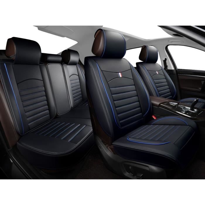 Housses Couvre Siège Jeu Complet Cuir Noir Bleu Peugeot 308 208 2008 3008