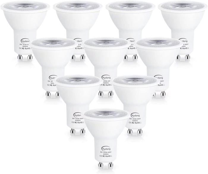 Ampoule LED GU10 Blanc Froid, 7W équivalent Ampoule Halogène 70W, 720LM, Ampoules LED Spot, Non Réglable, Lot de 10