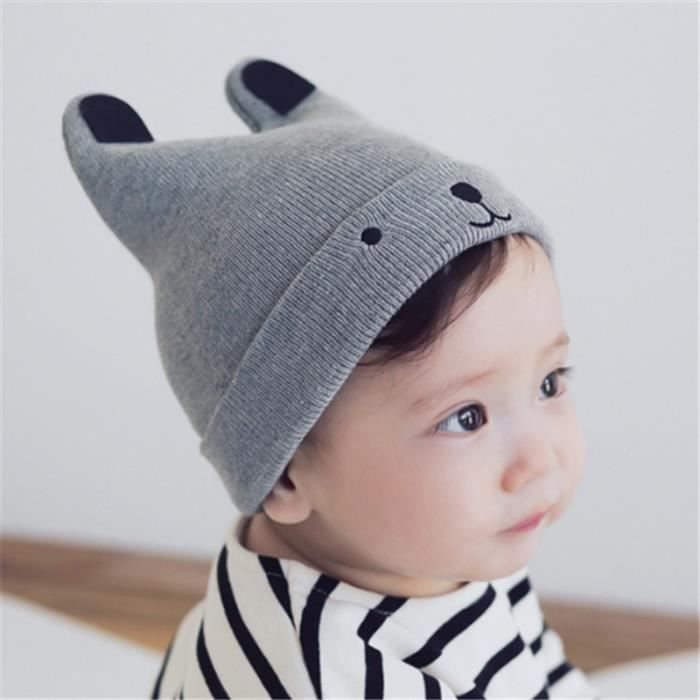 1 Pc Bonnet Bebe Hiver En Coton Gris Gris Achat Vente Bonnet Cagoule Cdiscount