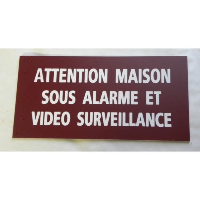 Panneau adhésif "MAISON SOUS ALARME ET VIDEO SURVEILLANCE" format 150 x 300 mm SIGNALÉTIQUE