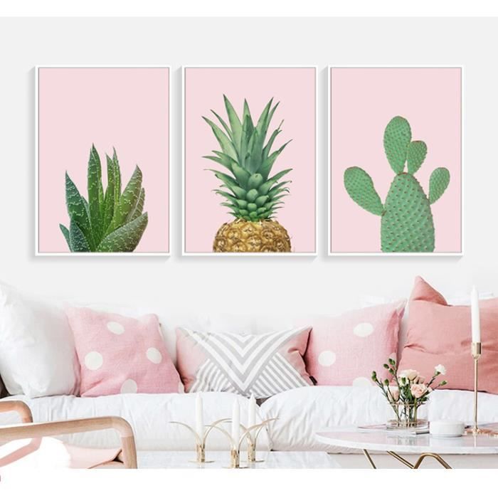 Minimaliste Plante Tropicale Art Toile Peinture Affiches Tirages Ananas Cactus Mur Photos Pour Salon Decor A La Maison Sans Cadre Achat Vente Objet Decoration Murale Cdiscount
